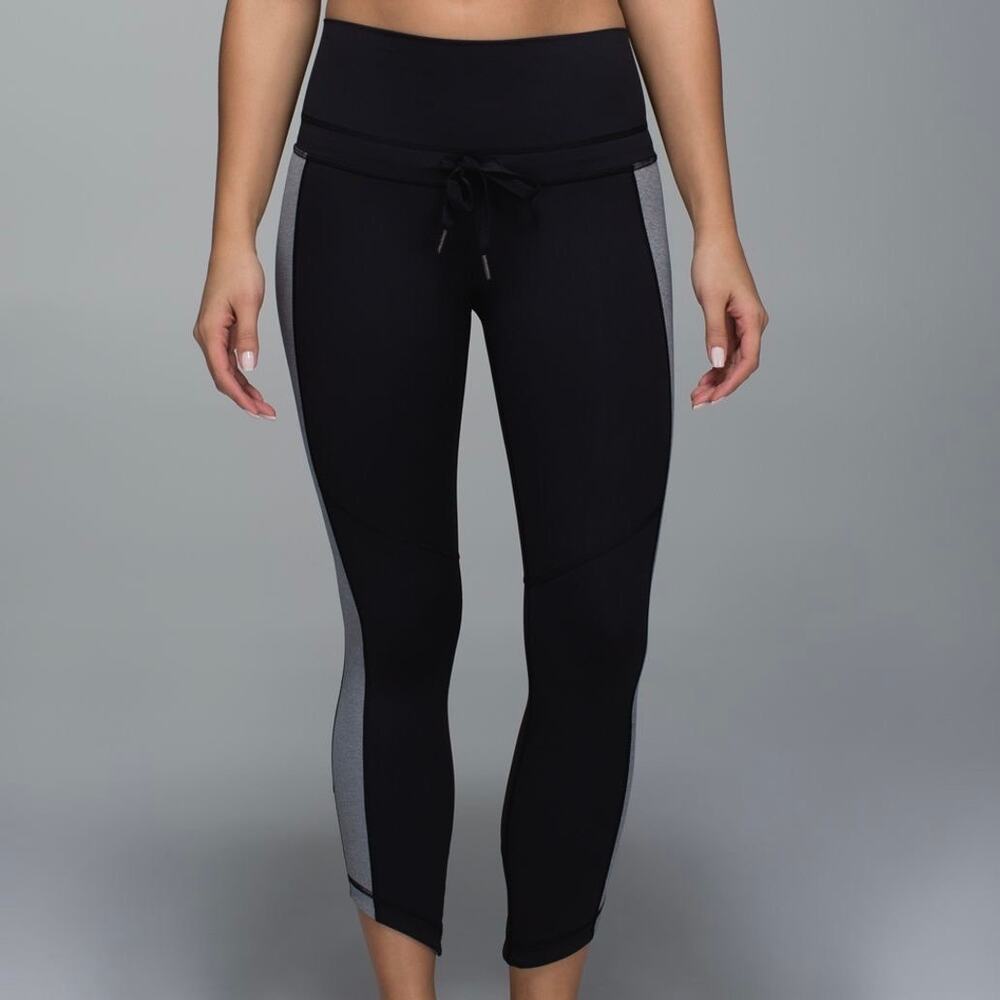 LULULEMON Retreat Legging Pant Black Heathered Slate